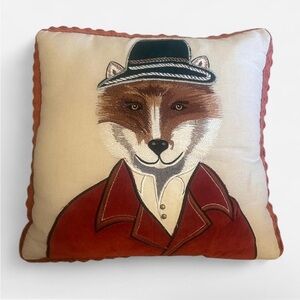 Pier 1 Fox Accent Pillow - Red and Cream